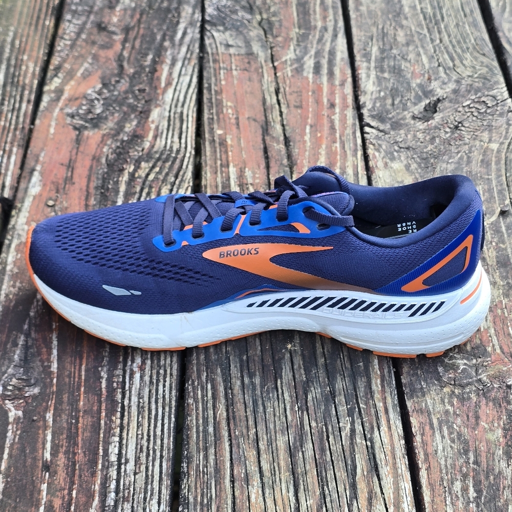 Brooks Adrenaline GTS 23 Mens Size 11 D Running Shoes 1103911D438 Blue Orange - Picture 3 of 11